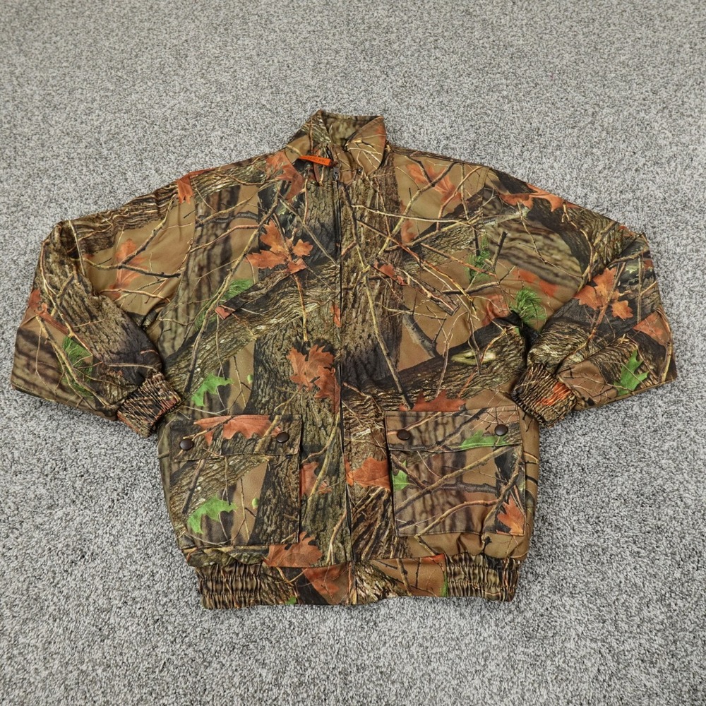 Trail Crest Jacket Boys Large Brown Green Camo Forest Outdoor Hunting Mossy Oak